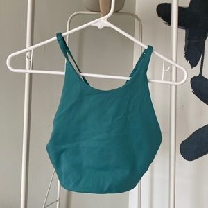 Girlfriend Collective Teal Topanga Halter Bra